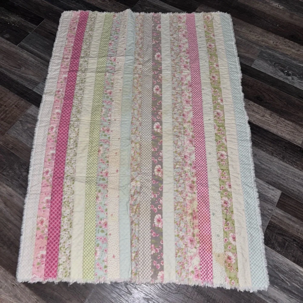 VTG Pottery Barn  💋Patchwork Quilted rug 30x42 115 NO TAG